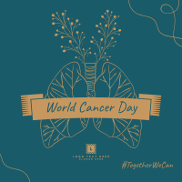 World Cancer Day Lungs Illustration Instagram Post Design