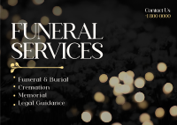 Elegant Funeral Postcard