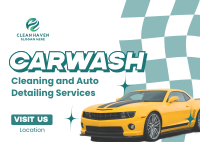 Carwash Cleaning Service Postcard Image Preview