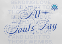 Trendy All Souls Day Greeting Postcard Design