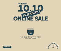 Extended Online Sale 10.10  Facebook Post