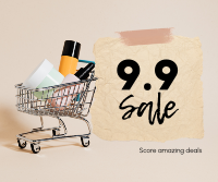 9.9 Sale Shopping Cart Facebook Post