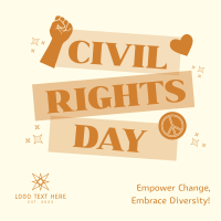 Bold Civil Rights Day Stickers Linkedin Post