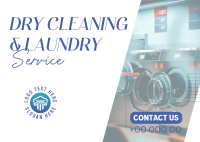 Quality Dry Cleaning Laundry Postcard Design