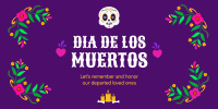 Floral Dia De Los Muertos Twitter Post