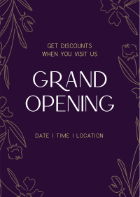 Floral Grand Opening Poster