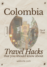 Modern Nostalgia Colombia Travel Hacks Flyer