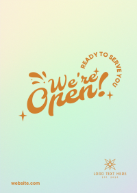 We're Open Funky Poster