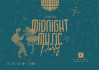 Midnight Music Party Postcard Image Preview