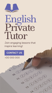 Minimalist English Tutor Instagram Reel Image Preview