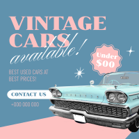 Vintage Cars Available Instagram Post Design