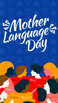 Abstract International Mother Language Day Instagram Story