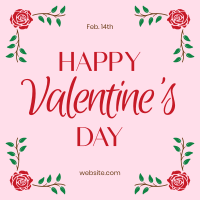 Valentine Border Rose Instagram Post Design