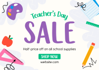 Supplies Sale for Teachers Postcard