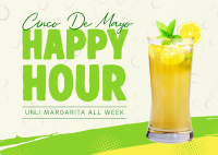 Cinco De Mayo Happy Hour Postcard