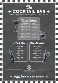 Quirky Retro Bar Menu