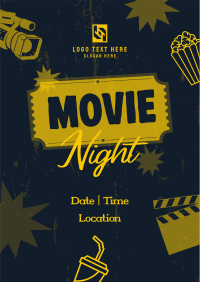 Retro Movie Night Poster