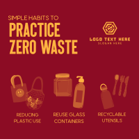 Simple Habits to Zero Waste Linkedin Post Design