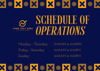 Floral Operating Hours Postcard Design