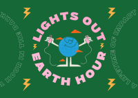 Earth Hour Lights Out Postcard