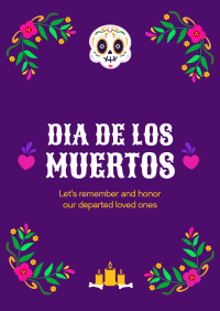 Floral Dia De Los Muertos Poster