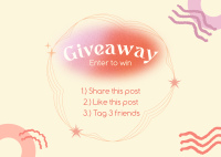 Abstract Giveaway Rules Postcard