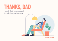 Daddy and Daughter Sleeping Postcard
