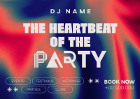 Typographic Party DJ Postcard