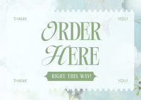 Minimalist Order Here Postcard