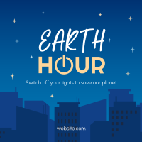 Earth Hour Cityscape Linkedin Post Design