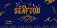 Fun Seafood Restaurant Twitter Post Design