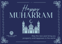 Decorative Islamic New Year Postcard