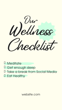 Wellness Checklist Instagram Reel Design