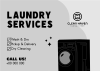 Laundry Services List Postcard Image Preview