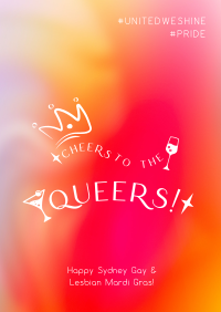 Cheers Queers Mardi Gras Flag Flyer