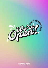 We're Open Funky Poster