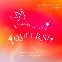 Cheers Queers Mardi Gras Instagram Post