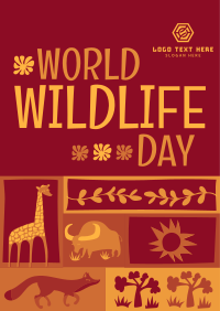 Paper Cutout World Wildlife Day Flyer