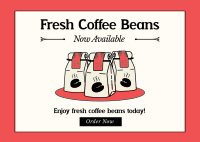 Fresh Coffee Beans Postcard Image Preview