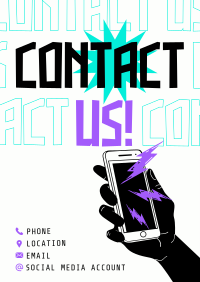 Quirky and Bold Contact Us Flyer Design