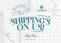 Feminine Delivery Shipping Postcard Design