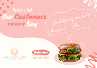 Customer Feedback Food Postcard