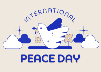 Retro Peace Day Postcard Design