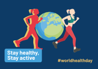 World Health Fitness Postcard