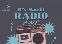 Retro World Radio Postcard Design