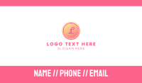 Pink Gradient Stamp Business Card