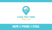 Cyan Beach Pin Business Card Design
