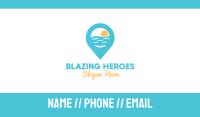 Cyan Beach Pin Business Card Image Preview