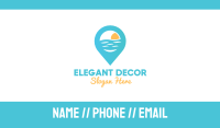 Cyan Beach Pin Business Card Image Preview