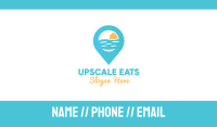 Cyan Beach Pin Business Card Image Preview